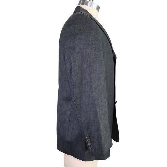 Hart Schaffner Marx Sport Coat Mens 42S Gray Plaid Jacket 3 Button Career Vtg - Picture 6 of 11